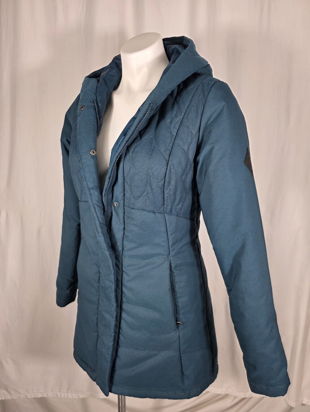 The North Face Women's Hooded Insulated Winter Coat Blue Size Small Warm Quilted